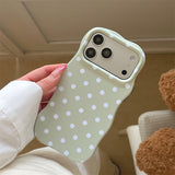 Polka-Dot Scalloped-Edge Shockproof Case for iPhone