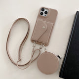 Fashion Card & Coin Pocket Crossbody Leather Case for iPhone