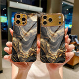 Luxury Black Gold Quicksand Electroplated Case for iPhone