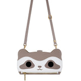 Cute Raccoon Leather with lanyard Wallet Case for Samsung