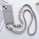 Minimalist Card Holder Lanyard Soft Silicone Case for iPhone