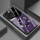 Long Pattern Liquid Glass Full-Coverage Shockproof Phone Case for IPhone