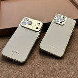 Electroplated Leather Texture Magnetic Shockproof Case for iPhone