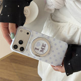 Polka Dot Letter Magnetic Kickstand Case for iPhone