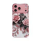 Romantic Rose Pattern Electroplated Case for iPhone