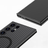 Corrugated Grating Anti-Slip Strip Magnetic Skin-Feel Phone Case for Samsung
