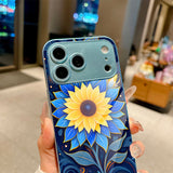 Art Starry Sunflower Electroplated Case for iPhone