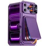 Sliding Window Card Wallet Shockproof Case for iPhone