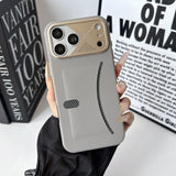 Plaid Card Pocket AI Button Cooling Hard Case for iPhone