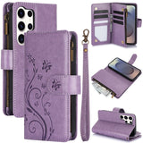 Butterfly Leather Card Holder Wallet Phone Case for Samsung