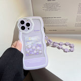 New Purple Flower Fashion Chain Case for iPhone