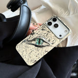 3D Eyes Electroplated Tin Foil Texture Phone Case for iPhone