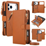 Leather Crossbody Wallet Magnetic Charging Case for iPhone