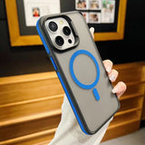 Two-Tone Magnetic Matte Shockproof Phone Case for iPhone