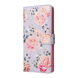 Leather Floral Design Phone Case With Card Slots For IPhone