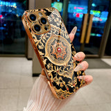Black‑Gold European Ornament Pattern Electroplated Case for iPhone