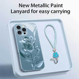 Romantic Rose Electroplated Case with Lanyard for iPhone