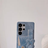 Denim Heart Design Card Slot Shockproof Phone Case For Samsung