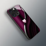 Colorful Purple Heart Electroplated Case for iPhone