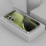 Curved Scale Pattern Electroplated Glass Phone Case for Samsung