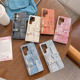 Denim Heart Design Card Slot Shockproof Phone Case For Samsung