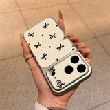 Polka Dot Butterfly Leather Case for iPhone