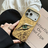 3D Eyes Electroplated Tin Foil Texture Phone Case for iPhone