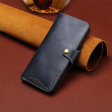 Vintage Wax Genuine Leather Wallet Case for Samsung