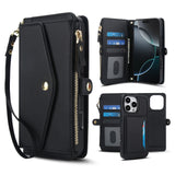 RFID Blocking Magnetic Charging Leather Wallet Case for iPhone