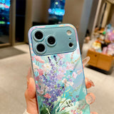 Blue Sky Floral Electroplated Case for iPhone