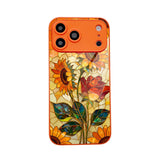 Sunflower & Rose Pattern Glossy Case for iPhone