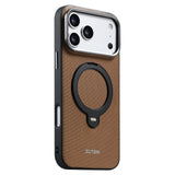 Leather Magnetic Charging Rotatable Kickstand Case for iPhone