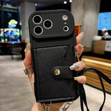 Fashion Card Holder Leather Crossbody Case for iPhone