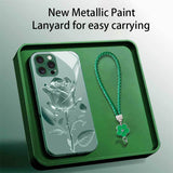 Romantic Rose Electroplated Case with Lanyard for iPhone