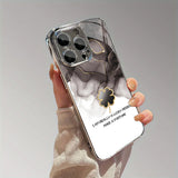 Art Blurred Clover Pattern Electroplated Case for iPhone