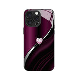 Colorful Purple Heart Electroplated Case for iPhone