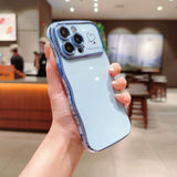 Wavy Electroplated Heart-Patterned Shockproof Phone Case for iPhone