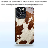 Cowhide Pattern Mirror Phone Case for iPhone