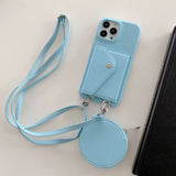 Fashion Card & Coin Pocket Crossbody Leather Case for iPhone