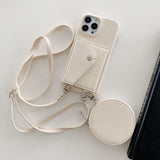 Fashion Card & Coin Pocket Crossbody Leather Case for iPhone