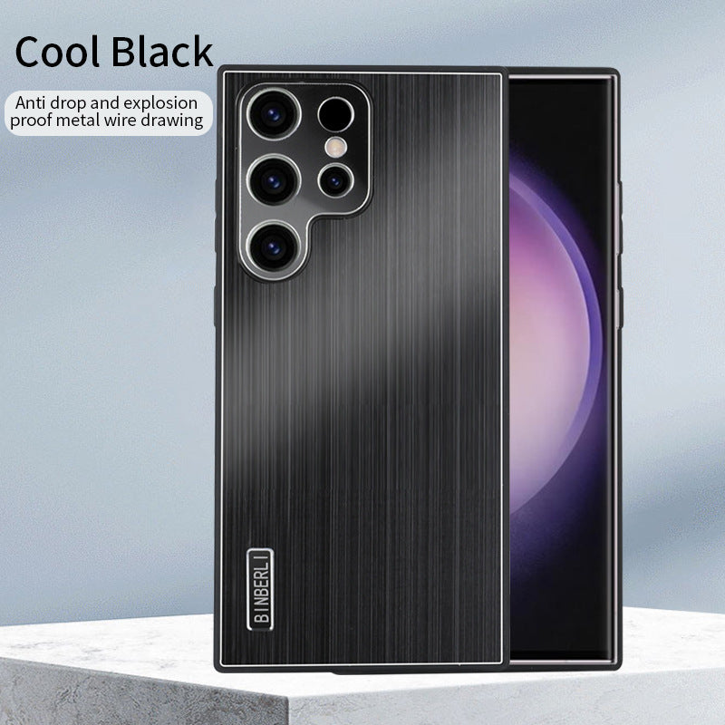 Brushed Metal Textured Shockproof Phone Case for Samsung