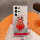 Quicksand Christmas Cartoon Soft Edge Phone Case for Samsung