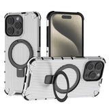 Translucent Grille Magnetic Phone Case with Kickstand for iPhone
