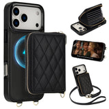 2‑in‑1 Magnetic Card Holder Leather Crossbody Case for iPhone