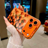 Romantic Orange Flower Field Electroplated Case for iPhone
