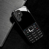 Retro Phone Pattern Soft-Edge Glass Phone Case For Samsung