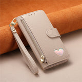 Fashion Heart Pattern Leather Wallet Case for iPhone