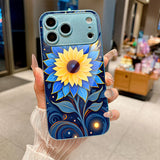 Art Starry Sunflower Electroplated Case for iPhone
