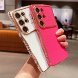 Wavy-Edge Electroplated Heart Shockproof Phone Case for Samsung