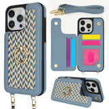 Woven Texture Card Slot Leather Case for iPhone